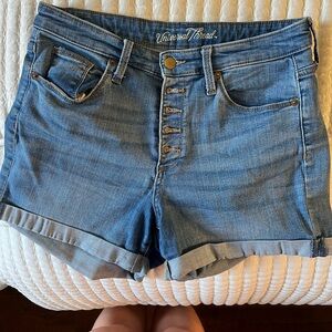Universal Thread Blue Jean Shorts High-Waisted Stretch